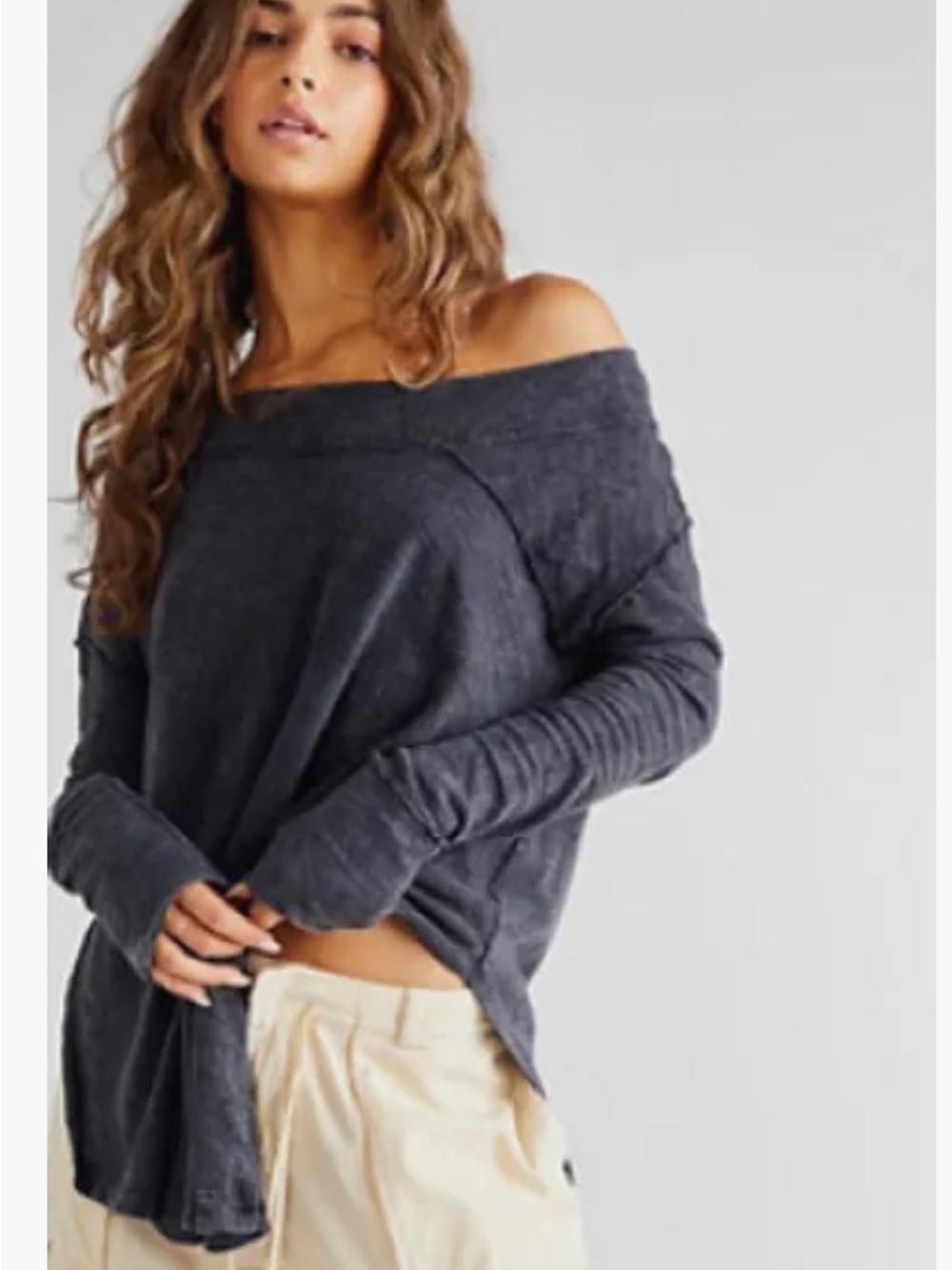 We The Free Off-Shoulder Sweater Top in Black